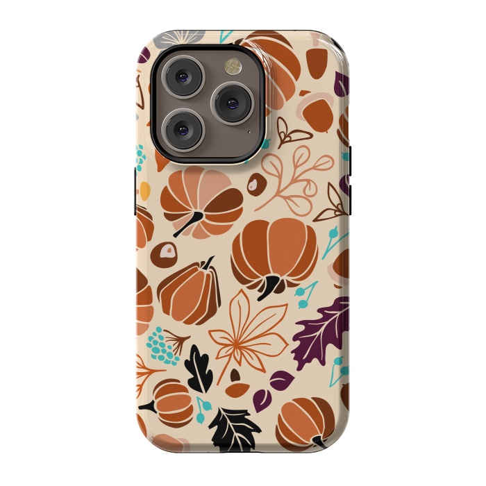 iPhone 14 Pro StrongFit Fall Fruits in Cream and Orange by Paula Ohreen