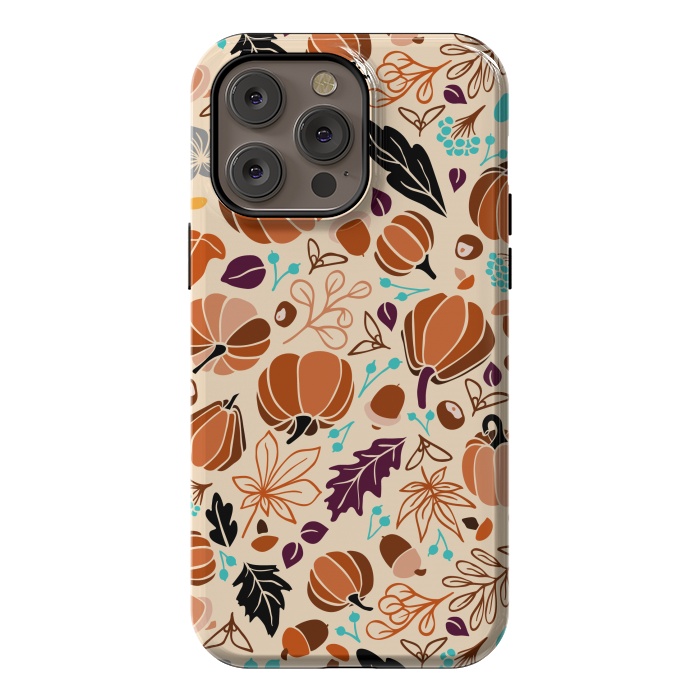 iPhone 14 Pro max StrongFit Fall Fruits in Cream and Orange by Paula Ohreen