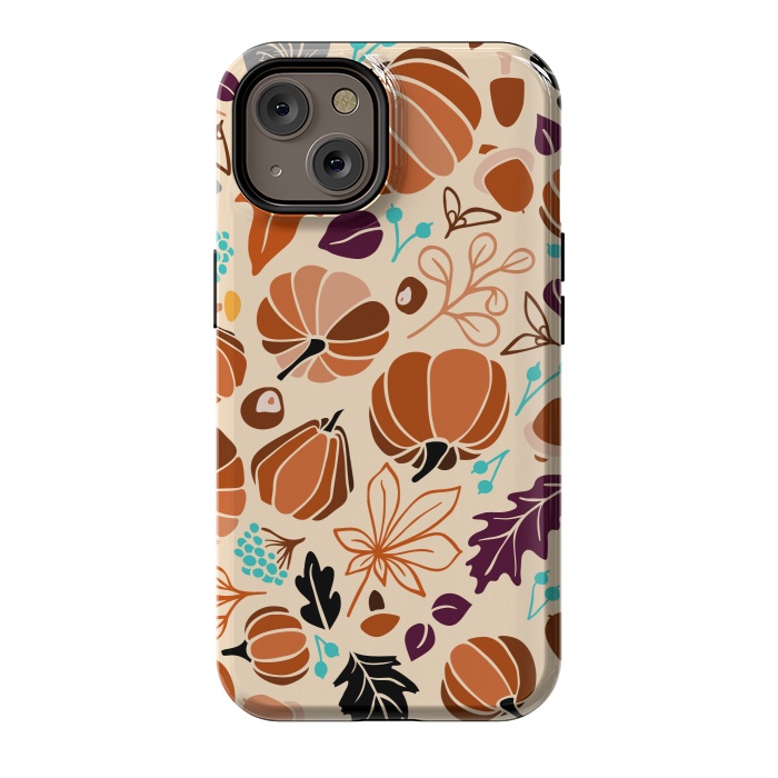 iPhone 14 StrongFit Fall Fruits in Cream and Orange by Paula Ohreen