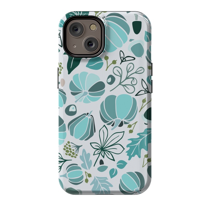 iPhone 14 StrongFit Fall Fruits in Blue and Green by Paula Ohreen