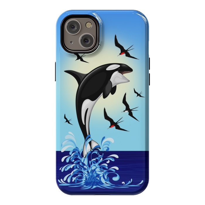 iPhone 14 Plus StrongFit Orca Killer Whale jumping out of Ocean by BluedarkArt