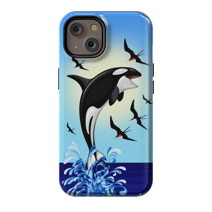 iPhone 14 StrongFit Orca Killer Whale jumping out of Ocean by BluedarkArt