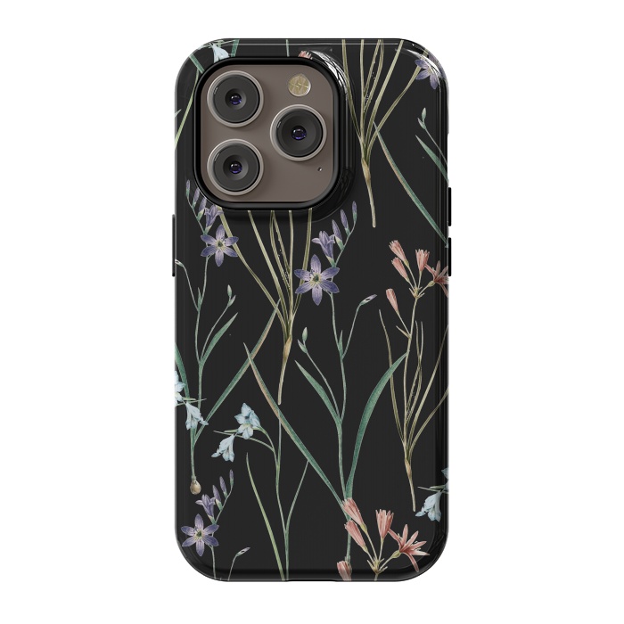 iPhone 14 Pro StrongFit Dainty Floral Darkness by Zala Farah