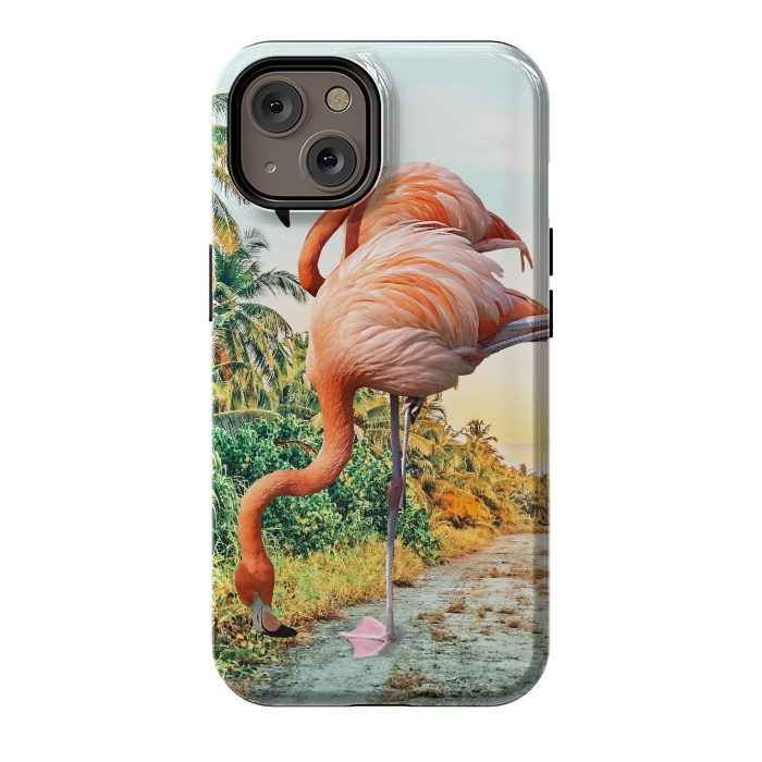 iPhone 14 StrongFit Flamingo Vacay by Uma Prabhakar Gokhale