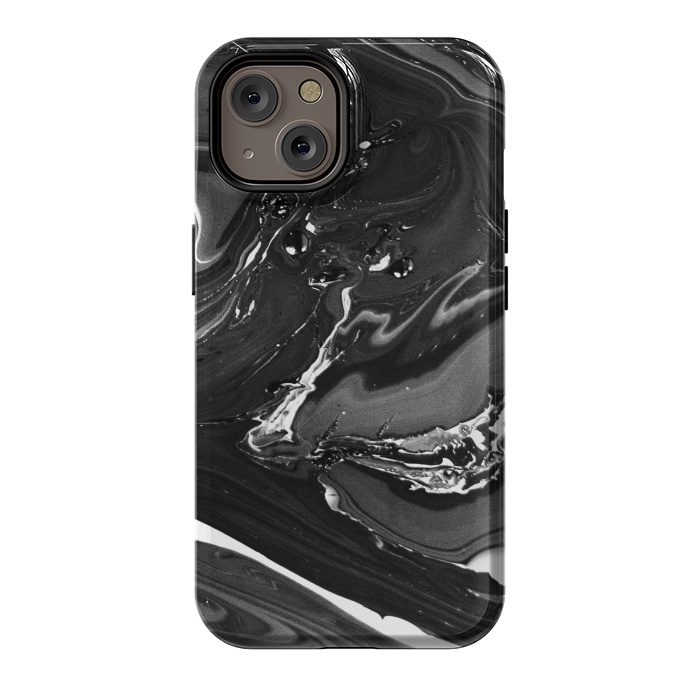 iPhone 14 StrongFit black white minimal marble by haroulita