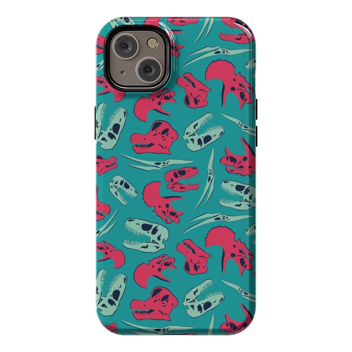 iPhone 14 Plus StrongFit Skull Roll - Teal by Melissa Lee