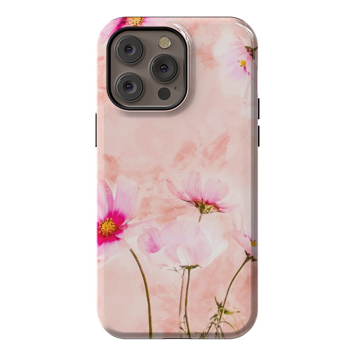 iPhone 14 Pro max StrongFit Pink Spring Flower by Creativeaxle