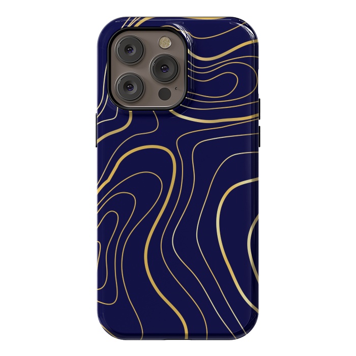 iPhone 14 Pro max StrongFit golden abstract lines by MALLIKA