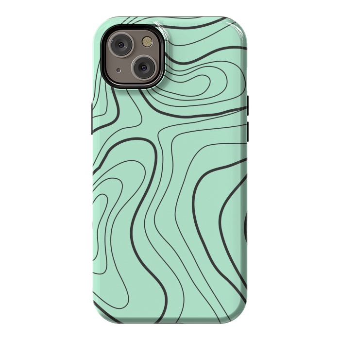 iPhone 14 Plus StrongFit green abstract lines 2 by MALLIKA