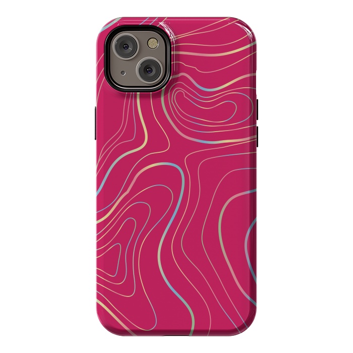 iPhone 14 Plus StrongFit pink golden lines by MALLIKA