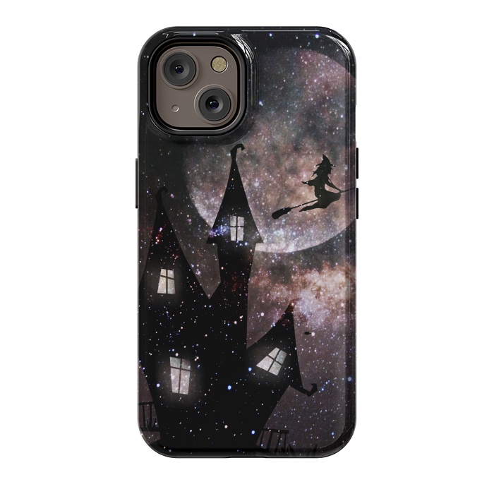 iPhone 14 StrongFit Flying witch and dark house at night by Oana 