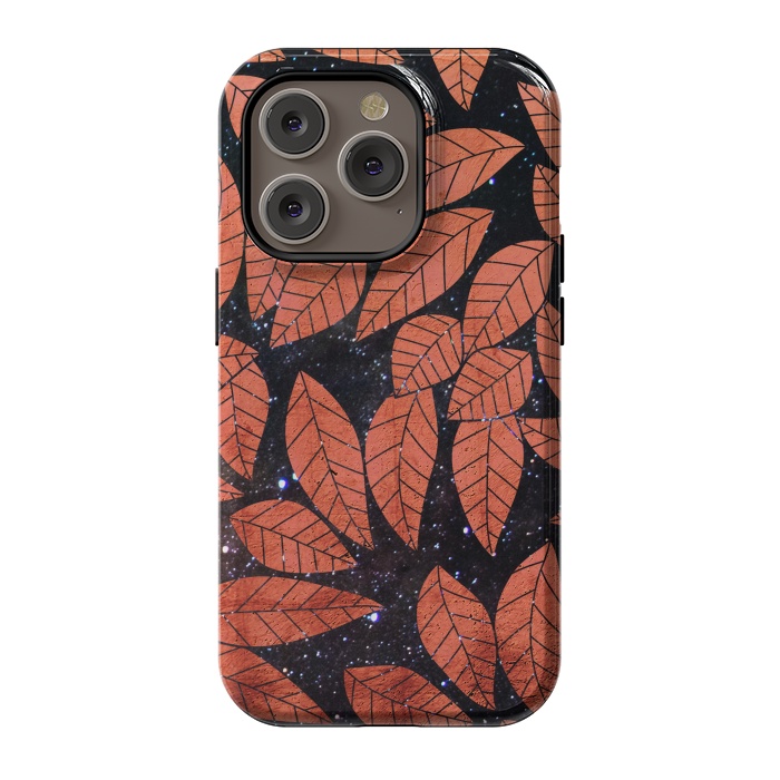 iPhone 14 Pro StrongFit Rust autumn leaves pattern by Oana 