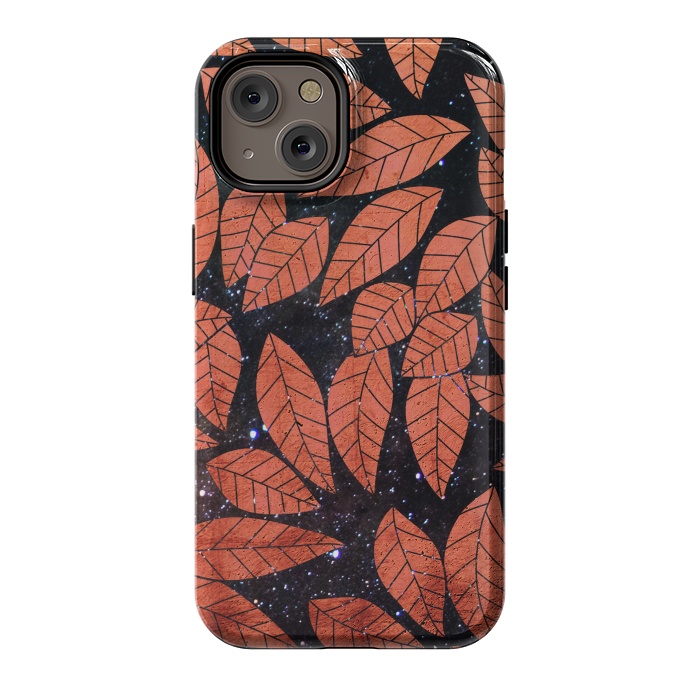 iPhone 14 StrongFit Rust autumn leaves pattern by Oana 