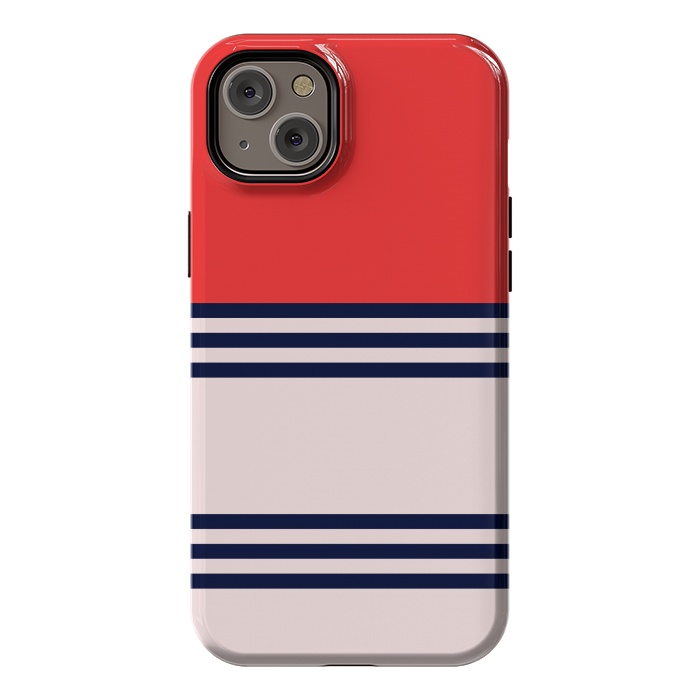 iPhone 14 Plus StrongFit Red Retro Stripes by TMSarts