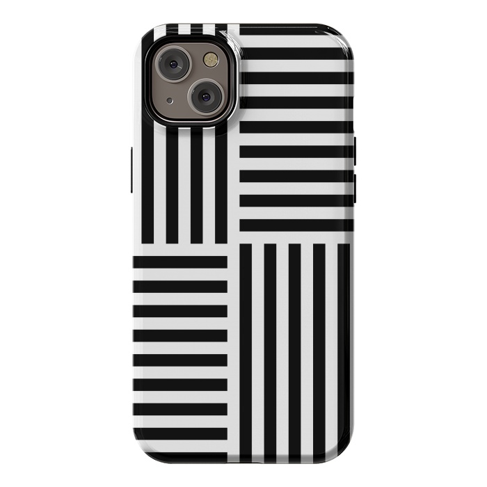iPhone 14 Plus StrongFit Geo Black Stripes by TMSarts