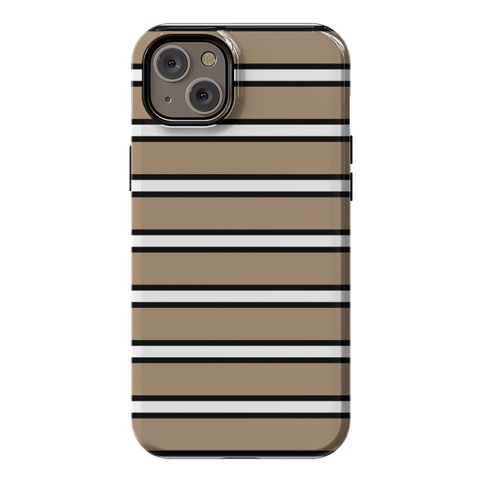 iPhone 14 Plus StrongFit Khaki Contrast Stripes by TMSarts
