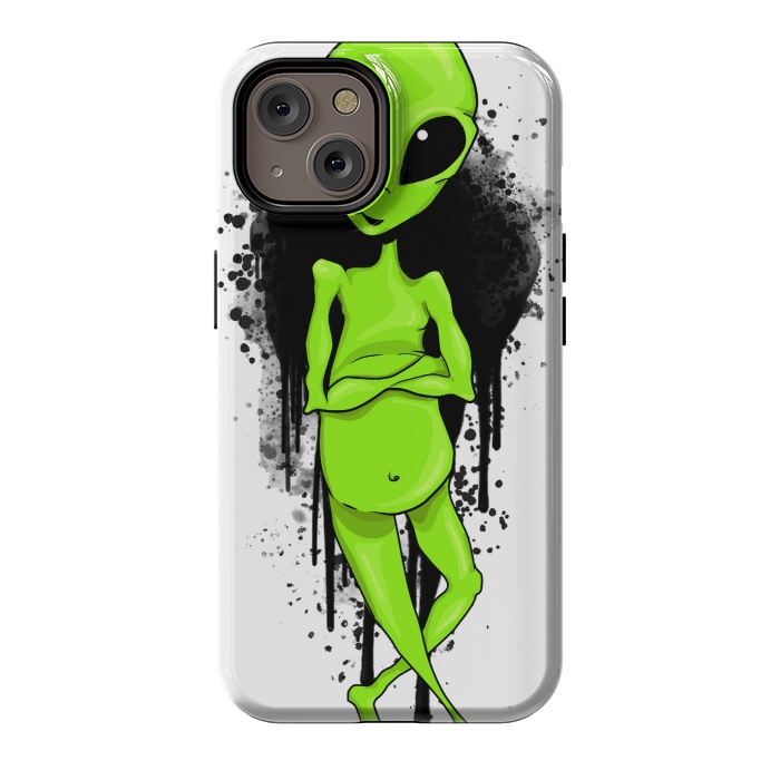 iPhone 14 StrongFit Alien Graffiti by Area51 Designs