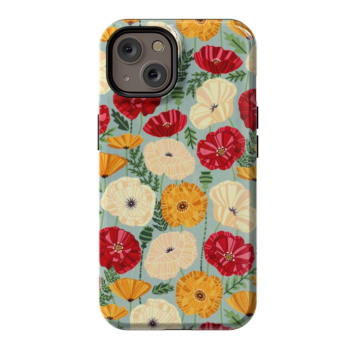 iPhone 14 StrongFit Textured Poppies  by Tigatiga