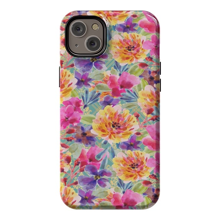 iPhone 14 Plus StrongFit MULTI COLOUR FLORAL PATTERN by MALLIKA