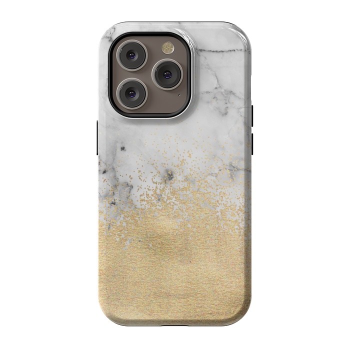 iPhone 14 Pro StrongFit Gold Dust on Marble by Tangerine-Tane