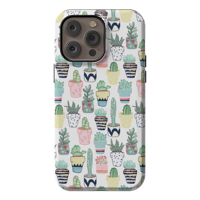 iPhone 14 Pro max StrongFit Cute Cacti in Pots by Tangerine-Tane