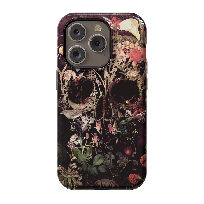 iPhone 14 Pro StrongFit Bloom Skull by Ali Gulec