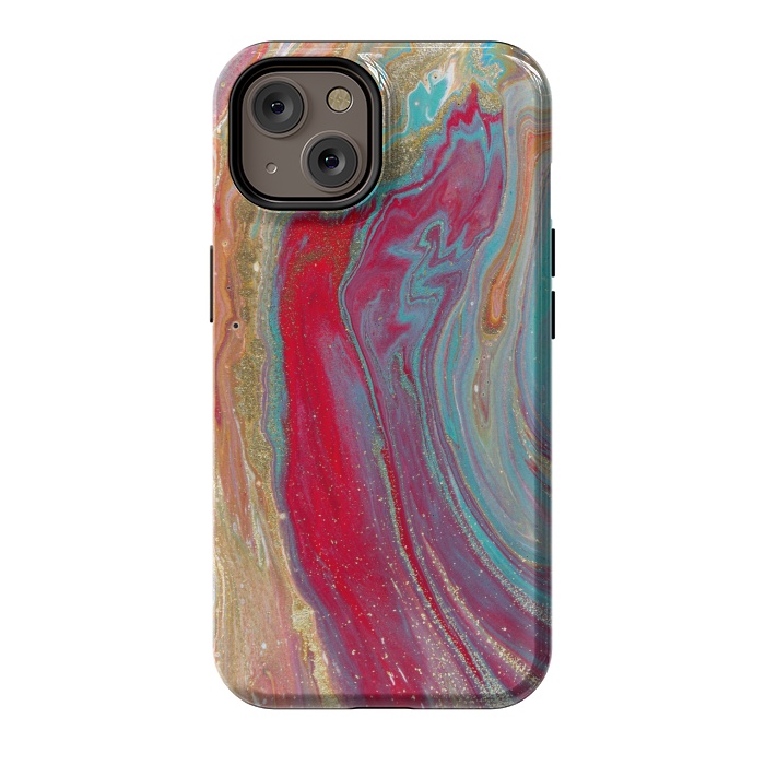 iPhone 14 StrongFit Liquid Marble Design Colorful by ArtsCase