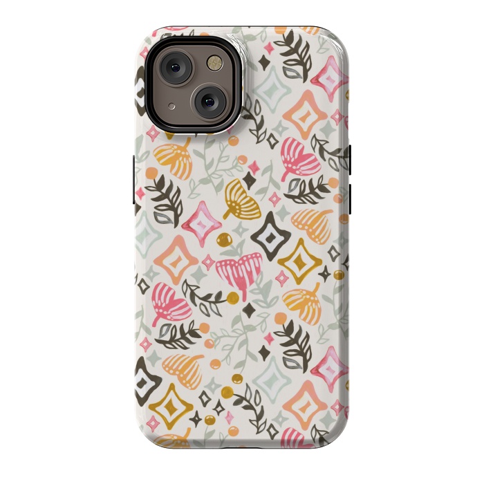 iPhone 14 StrongFit Autumn Abstract Ginkgo & Berry Pattern  by Tigatiga