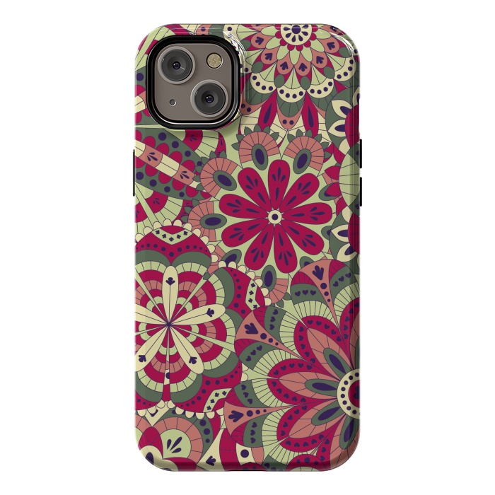 iPhone 14 Plus StrongFit Floral Made with Many Mandalas by ArtsCase