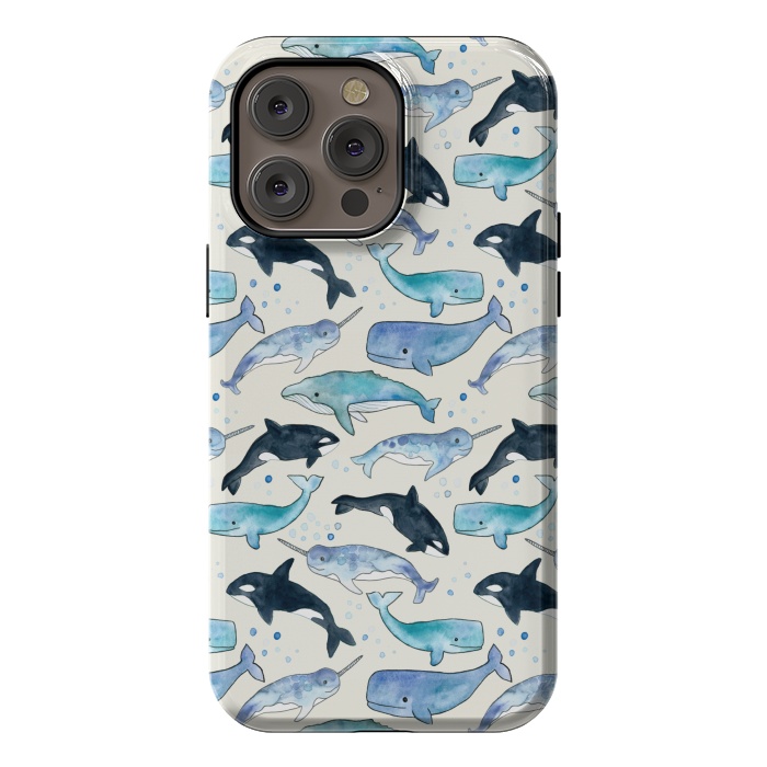 iPhone 14 Pro max StrongFit Whales, Orcas & Narwhals by Tangerine-Tane