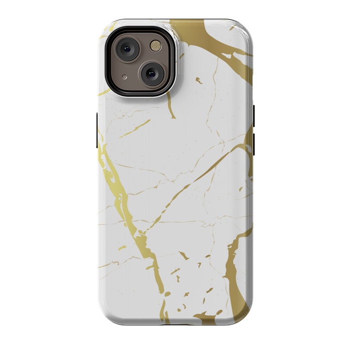 iPhone 14 StrongFit Marble Design With Gold Lines by ArtsCase