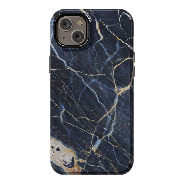 iPhone 14 Plus StrongFit Structure Marble of Dark Gray Blue by ArtsCase