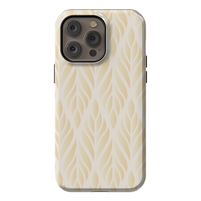 iPhone 14 Pro max StrongFit LEAF PATTERN OFF WHITE by MALLIKA