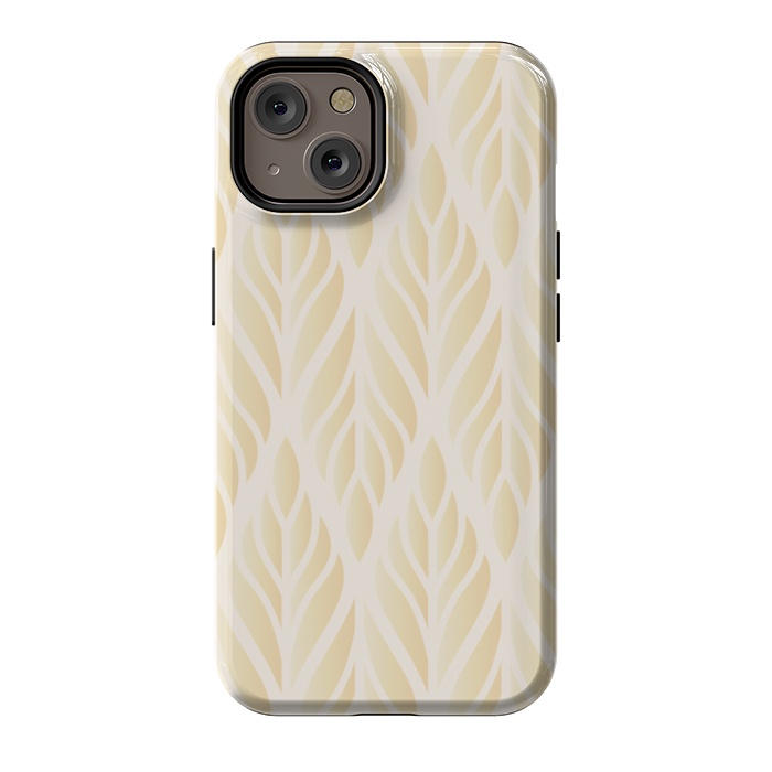 iPhone 14 StrongFit LEAF PATTERN OFF WHITE by MALLIKA