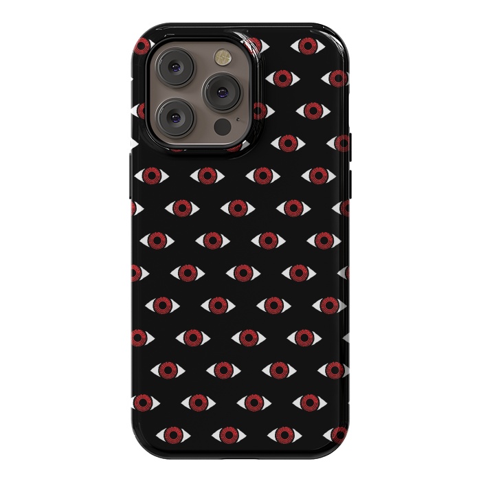 iPhone 14 Pro max StrongFit Red eye pattern by Laura Nagel