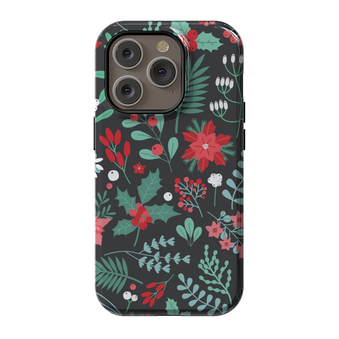 iPhone 14 Pro StrongFit Beautiful Christmas Fully Floral Pattern by ArtsCase