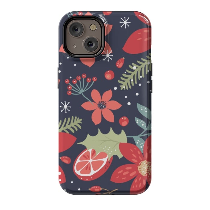 iPhone 14 StrongFit Floral Seamless Pattern for Christmas by ArtsCase