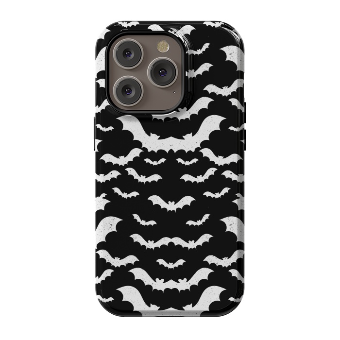 iPhone 14 Pro StrongFit Spooky bats Halloween pattern by Oana 