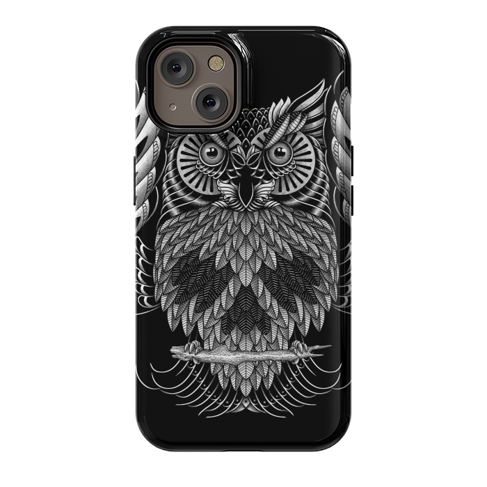 iPhone 14 StrongFit Owl Skull Ornate (Dark) by Afif Quilimo