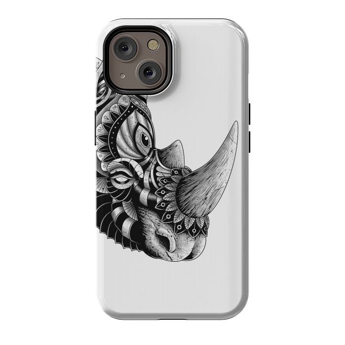 iPhone 14 StrongFit Rhino Ornate(White) by Afif Quilimo