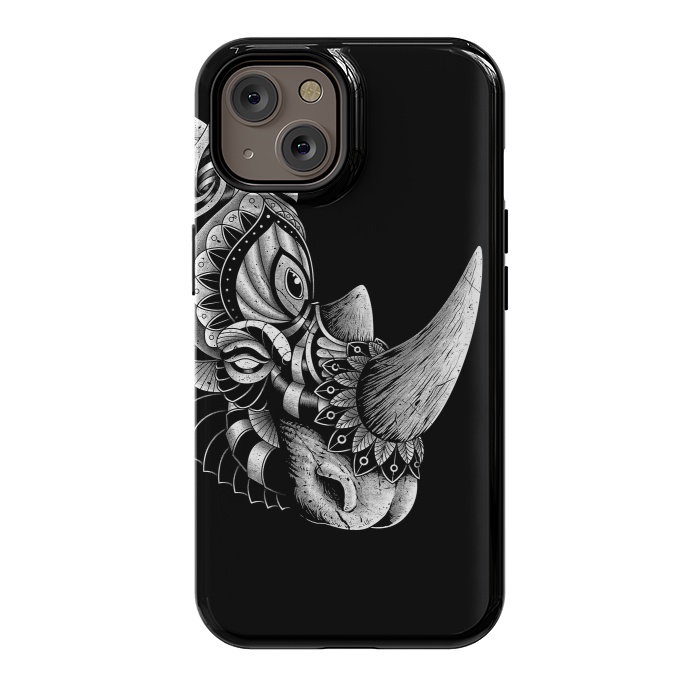 iPhone 14 StrongFit Rhino Ornate (Black) by Afif Quilimo