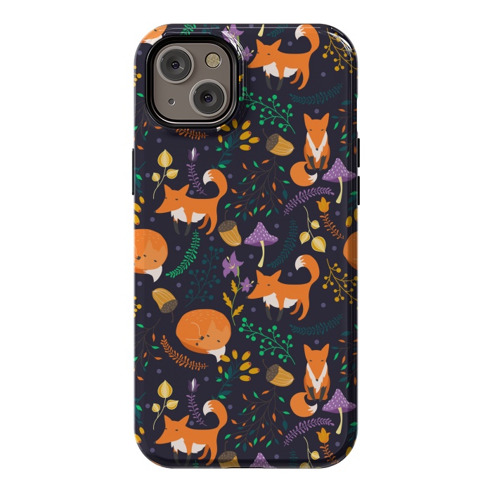 iPhone 14 Plus StrongFit Cute foxes by Julia Badeeva