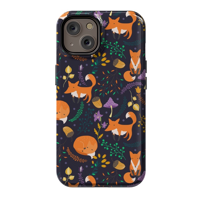 iPhone 14 StrongFit Cute foxes by Julia Badeeva