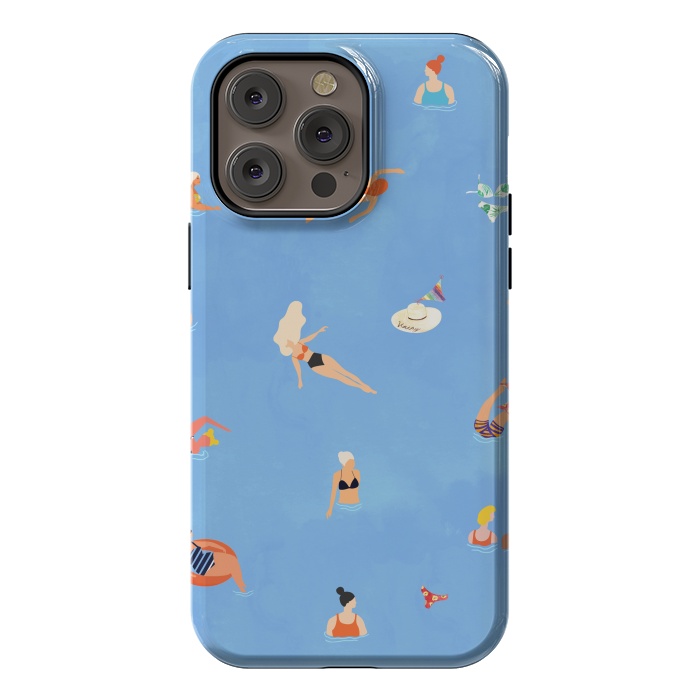 iPhone 14 Pro max StrongFit Summer Weekend in The Ocean Watercolor Swim Painting | Travel People Chic Eclectic Boho Fun by Uma Prabhakar Gokhale