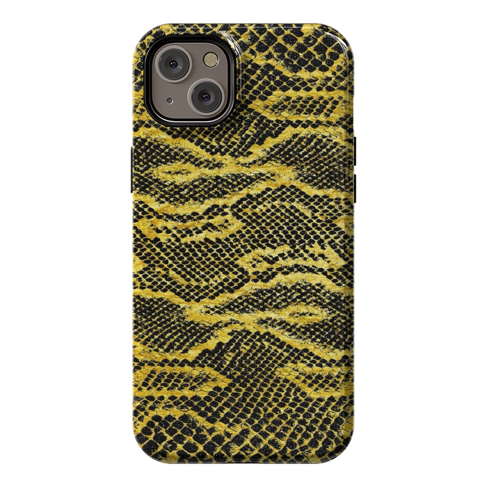 iPhone 14 Plus StrongFit Black and Gold Snake Skin II by Art Design Works