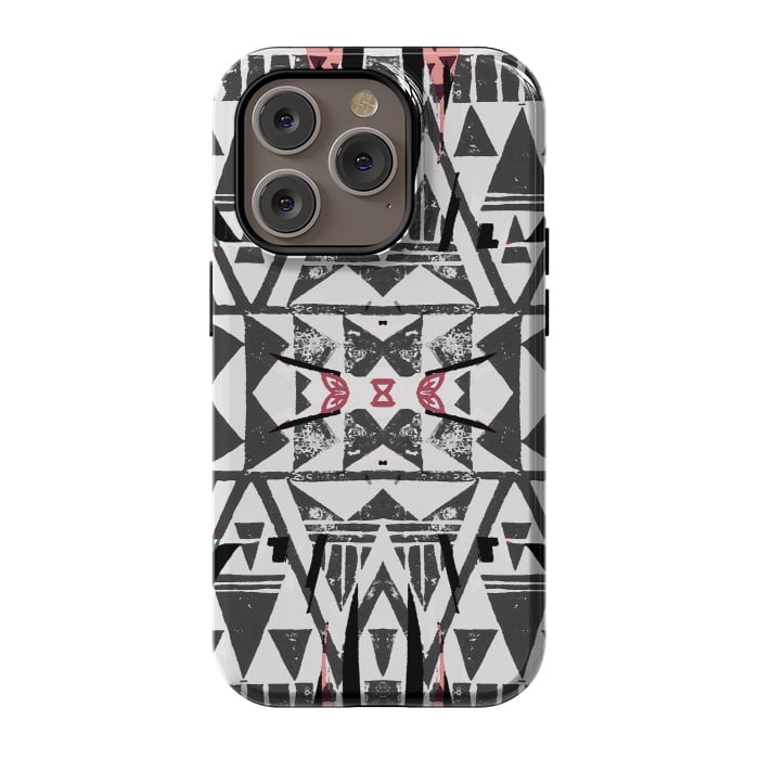 iPhone 14 Pro StrongFit Ethnic tribal triangles by Oana 