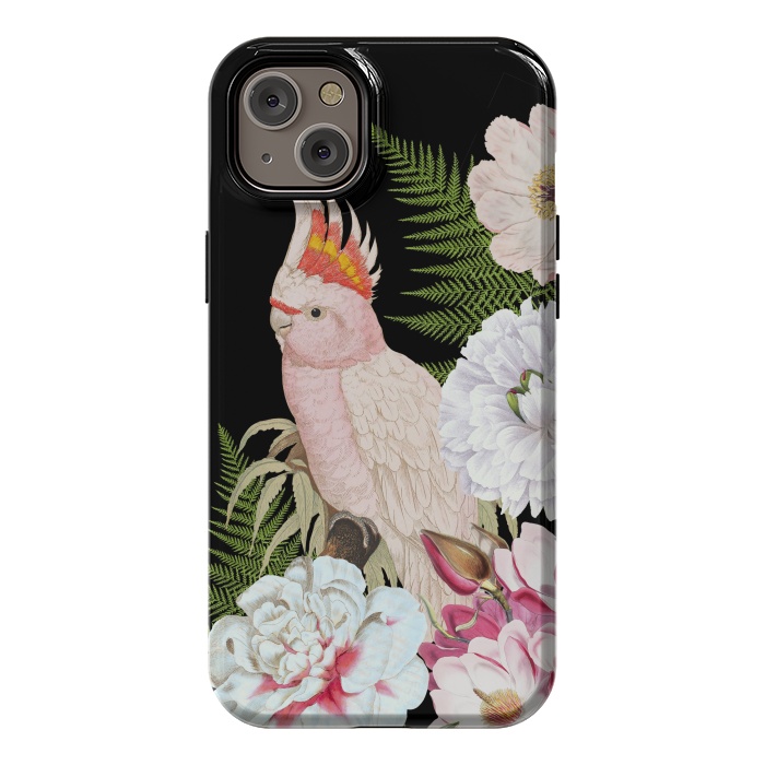 iPhone 14 Plus StrongFit Vintage Cockatoo in Flower Jungle by  Utart