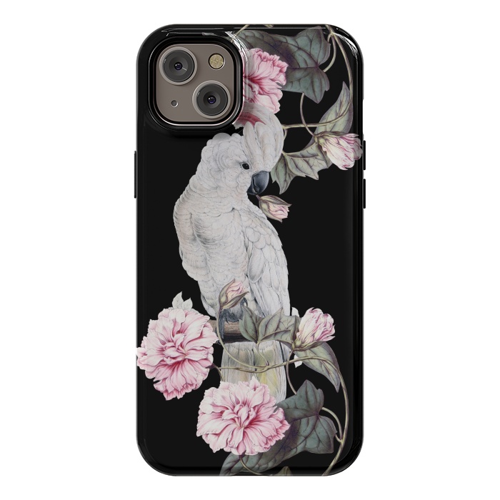 iPhone 14 Plus StrongFit Nostalgic White Cockatoo With Pink Flowers by  Utart