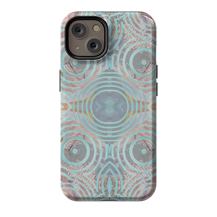 iPhone 14 StrongFit Pastel playful African inspired circle sketch pattern by Oana 