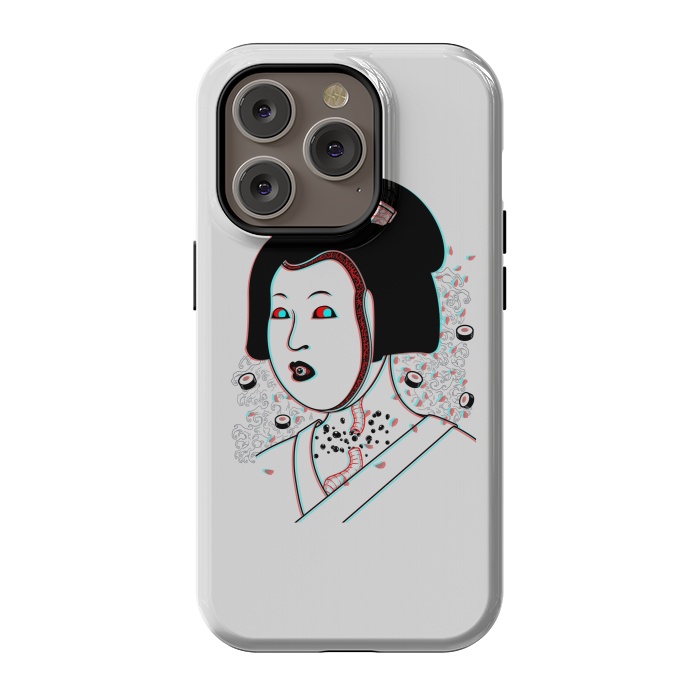 iPhone 14 Pro StrongFit Psychedelic Geisha by Pigboom